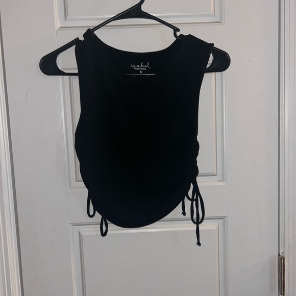 Isabel Maternity by Ingrid & Isabel Tops - Isabel Maternity Black Ruched Tie Tank Top